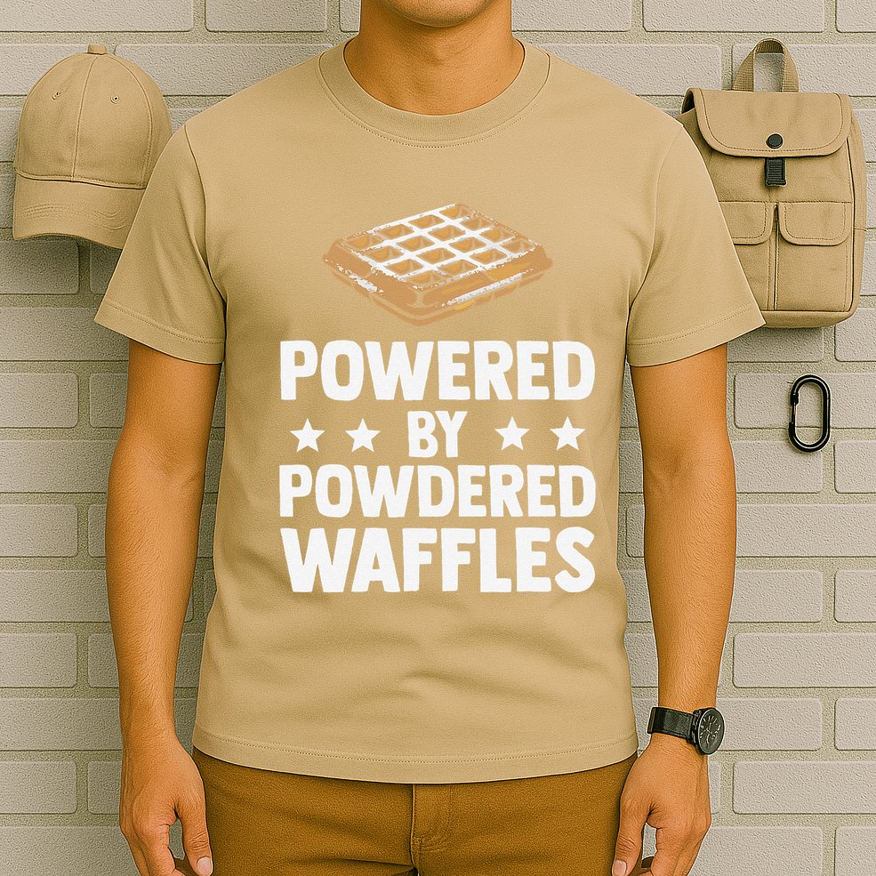 Cool Waffle Breakfast Snack Powered By Powdered Waffles T-Shirt