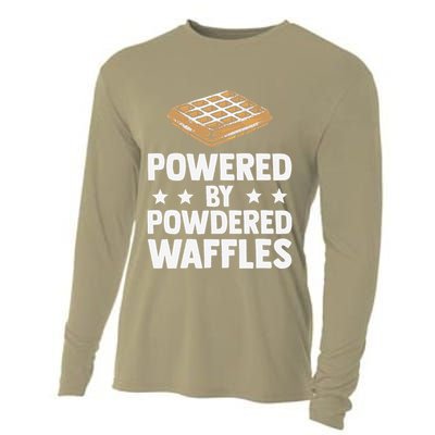 Cool Waffle Breakfast Snack Powered By Powdered Waffles Cooling Performance Long Sleeve Crew