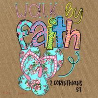 Christian Walk By Faith Flip Flops Summer Cotton Canvas Backpack