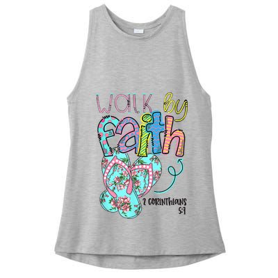 Christian Walk By Faith Flip Flops Summer Ladies PosiCharge Tri-Blend Wicking Tank
