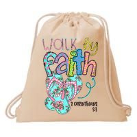 Christian Walk By Faith Flip Flops Summer Drawstring Bag