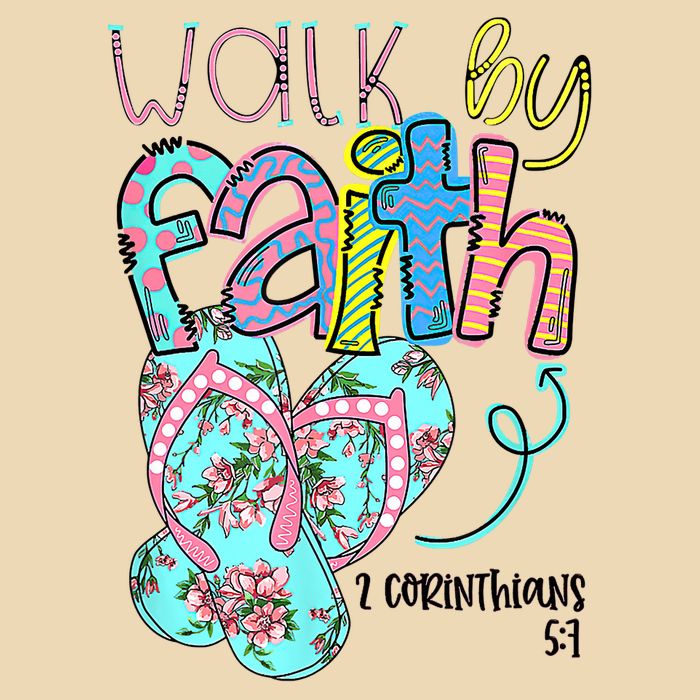 Christian Walk By Faith Flip Flops Summer Drawstring Bag