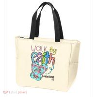 Christian Walk By Faith Flip Flops Summer Zip Tote Bag