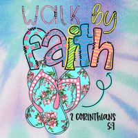 Christian Walk By Faith Flip Flops Summer Legacy Tie Dye Trucker Hat