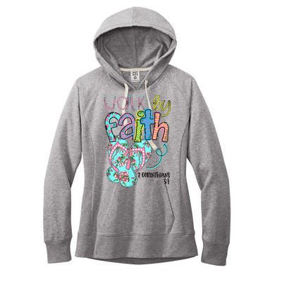 Christian Walk By Faith Flip Flops Summer Women's Fleece Hoodie