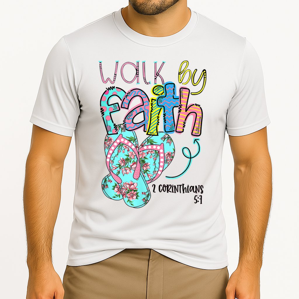 Christian Walk By Faith Flip Flops Summer Performance Shirt