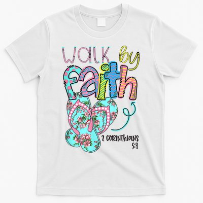 Christian Walk By Faith Flip Flops Summer T-Shirt