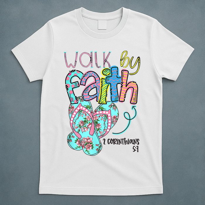 Christian Walk By Faith Flip Flops Summer T-Shirt