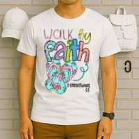 Christian Walk By Faith Flip Flops Summer T-Shirt