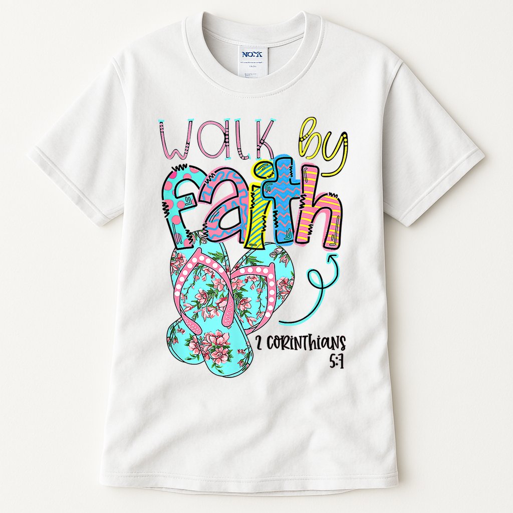 Christian Walk By Faith Flip Flops Summer Tall T-Shirt