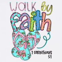 Christian Walk By Faith Flip Flops Summer Bucket Hat