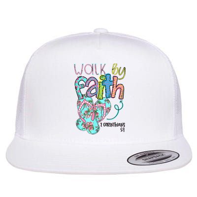 Christian Walk By Faith Flip Flops Summer Flatbill Hat