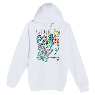 Christian Walk By Faith Flip Flops Summer Premium Pullover Hoodie