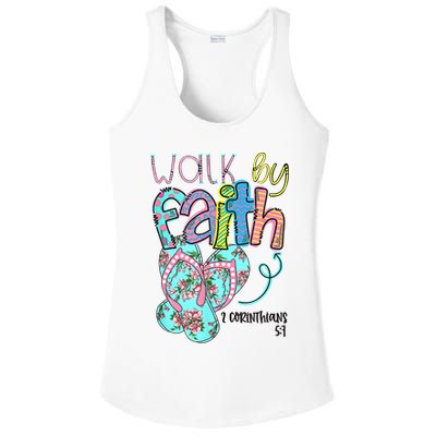 Christian Walk By Faith Flip Flops Summer Ladies PosiCharge Competitor Racerback Tank