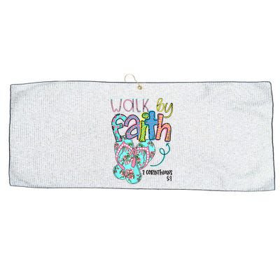 Christian Walk By Faith Flip Flops Summer Large Microfiber Waffle Golf Towel