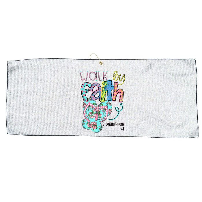 Christian Walk By Faith Flip Flops Summer Large Microfiber Waffle Golf Towel