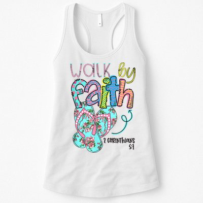 Christian Walk By Faith Flip Flops Summer Womens Tank Top
