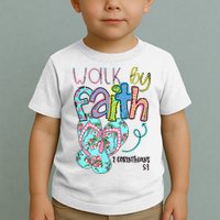 Christian Walk By Faith Flip Flops Summer Toddler T-Shirt