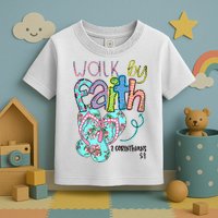 Christian Walk By Faith Flip Flops Summer Toddler T-Shirt