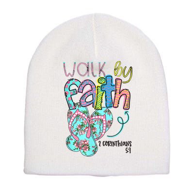 Christian Walk By Faith Flip Flops Summer Short Acrylic Beanie