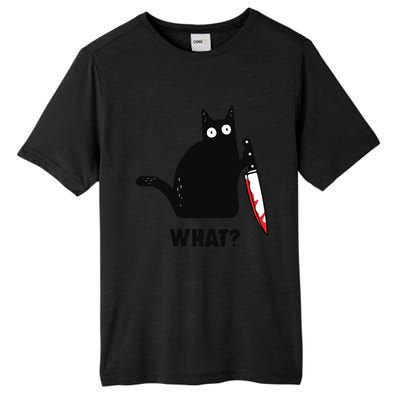 Cat What Black Cat Murderous Cat With Knife Tall Fusion ChromaSoft Performance T-Shirt