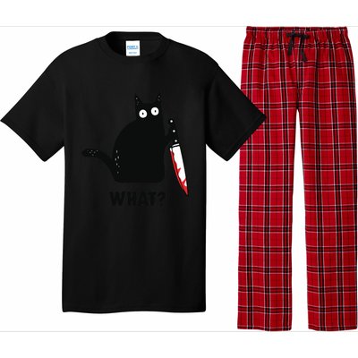 Cat What Black Cat Murderous Cat With Knife Pajama Set