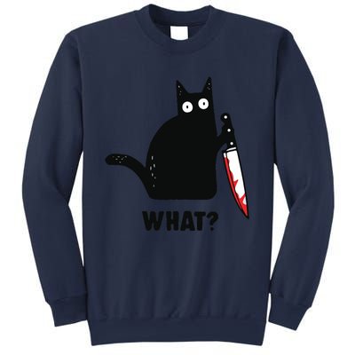 Cat What Black Cat Murderous Cat With Knife Sweatshirt