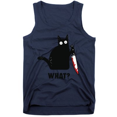 Cat What Black Cat Murderous Cat With Knife Tank Top