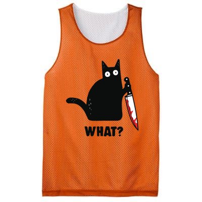 Cat What Black Cat Murderous Cat With Knife Mesh Reversible Basketball Jersey Tank