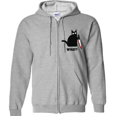 Cat What Black Cat Murderous Cat With Knife Full Zip Hoodie