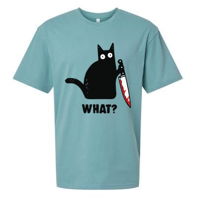 Cat What Black Cat Murderous Cat With Knife Sueded Cloud Jersey T-Shirt