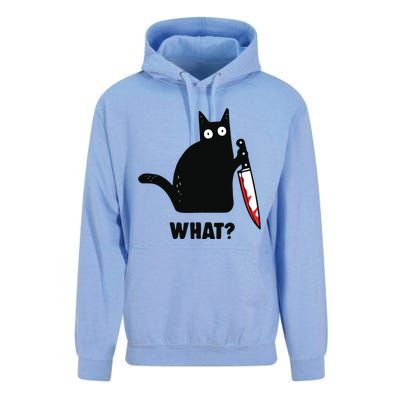 Cat What Black Cat Murderous Cat With Knife Unisex Surf Hoodie