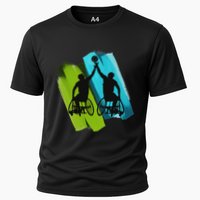 Cool Wheelchair Basketball Game Cooling Performance Crew T-Shirt