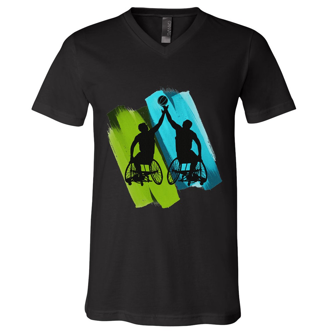 Cool Wheelchair Basketball Game V-Neck T-Shirt
