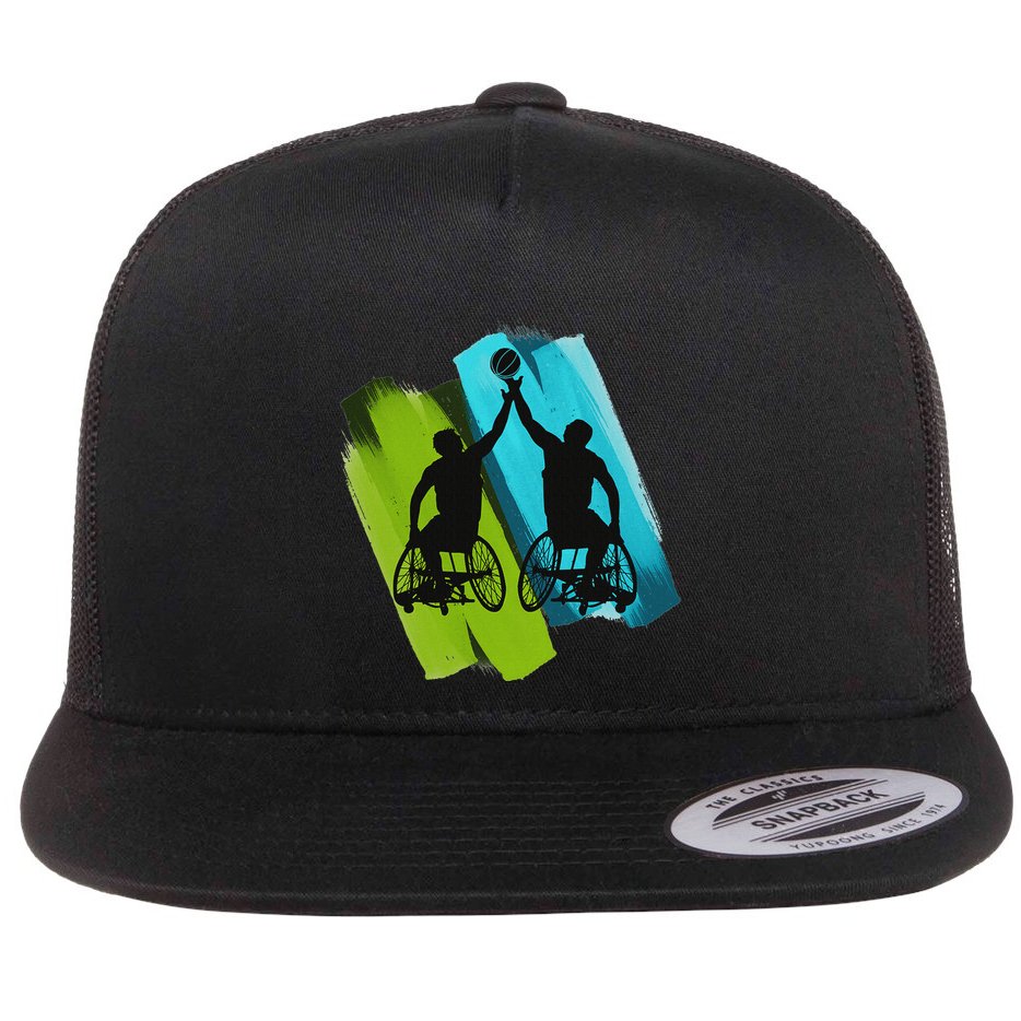 Cool Wheelchair Basketball Game Flat Bill Trucker Hat