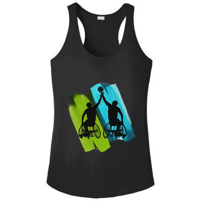 Cool Wheelchair Basketball Game Ladies PosiCharge Competitor Racerback Tank