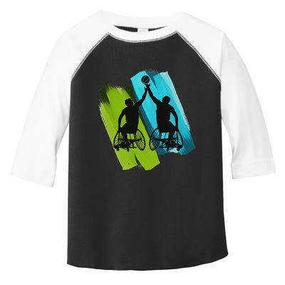 Cool Wheelchair Basketball Game Toddler Fine Jersey T-Shirt
