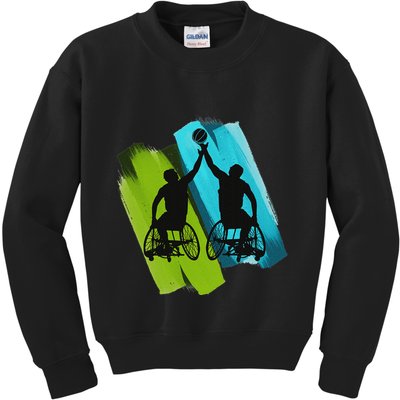 Cool Wheelchair Basketball Game Kids Sweatshirt