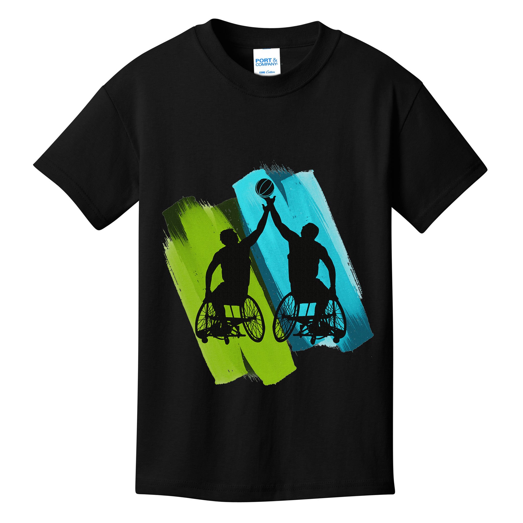 Cool Wheelchair Basketball Game Kids T-Shirt