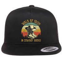 Christian Walk By Faith In Cowboy Boots Cowgirl Western Flatbill Hat