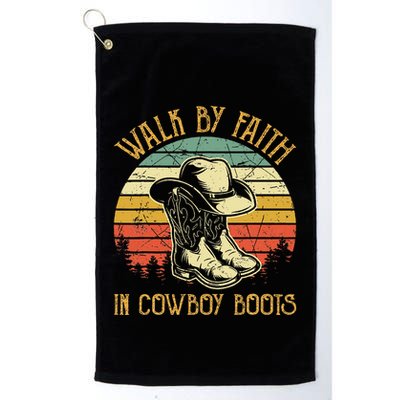 Christian Walk By Faith In Cowboy Boots Cowgirl Western Golf Towel