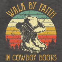 Christian Walk By Faith In Cowboy Boots Cowgirl Western Vector Backpack