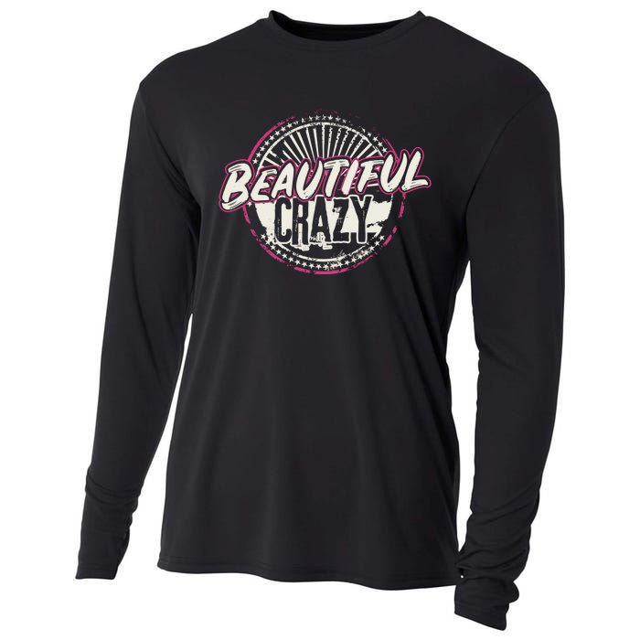 Crazy Wo Beautiful Country Music Girl Design Idea Cooling Performance Long Sleeve Crew