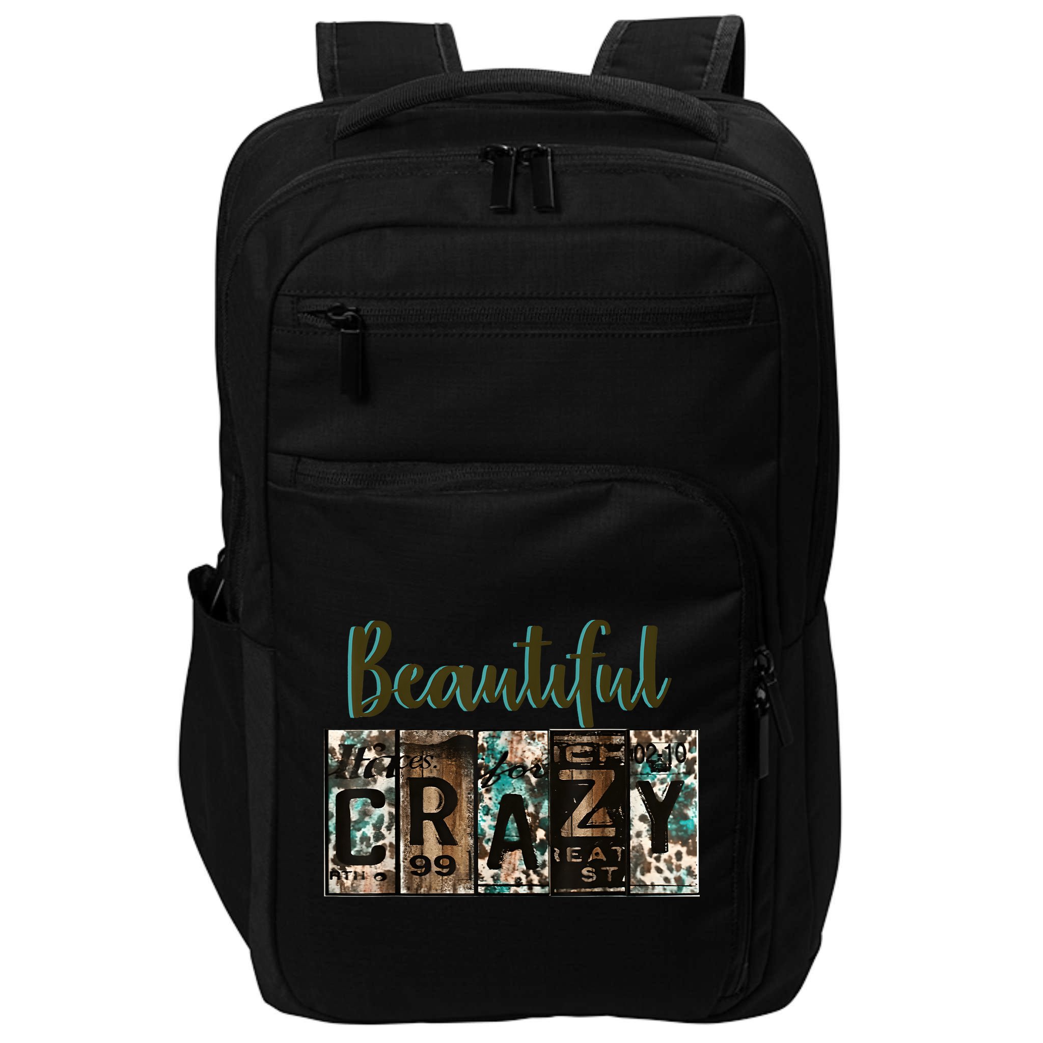 Crazy Women Beautiful Country Music Girl Western Bleached Impact Tech Backpack