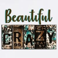 Crazy Women Beautiful Country Music Girl Western Bleached Doggie Tank