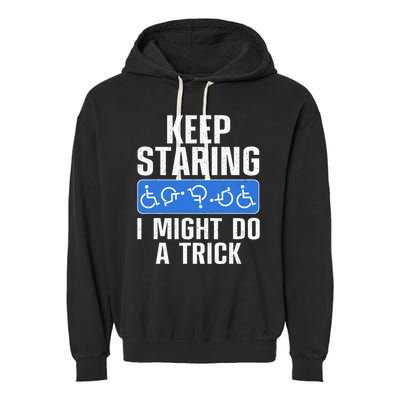 Cool Wheelchair Bound Art Cripple Handicapped Garment-Dyed Fleece Hoodie