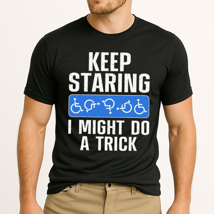 Cool Wheelchair Bound Art Cripple Handicapped Cooling Performance Crew T-Shirt