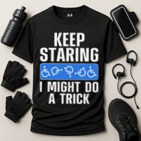 Cool Wheelchair Bound Art Cripple Handicapped Cooling Performance Crew T-Shirt