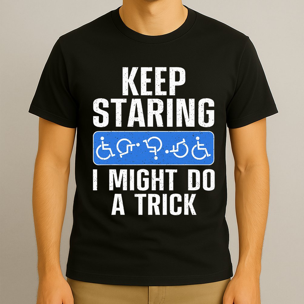Cool Wheelchair Bound Art Cripple Handicapped T-Shirt