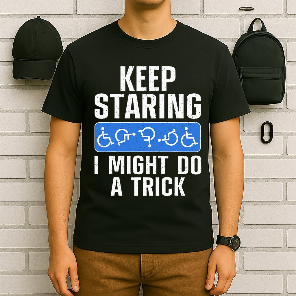 Cool Wheelchair Bound Art Cripple Handicapped T-Shirt